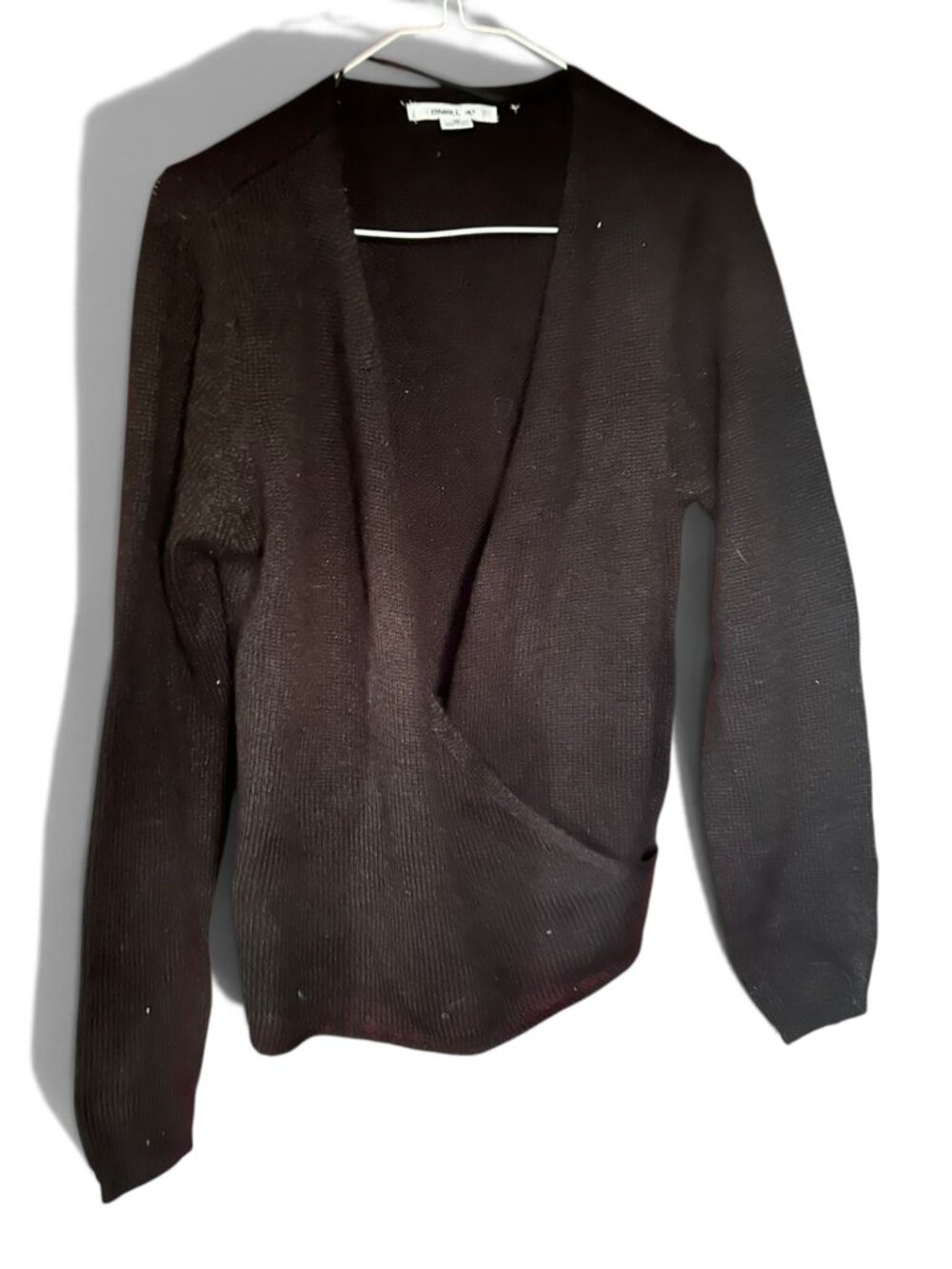 O'Neill Women's Black Surplice Wrap Front Knit Sweater Size M